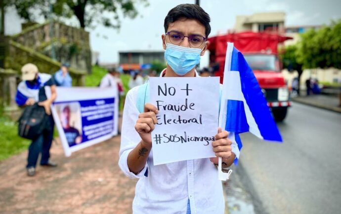 El exilio nica en Costa Rica repudia con manifestaciones la “farsa electoral” de la dictadura de Ortega