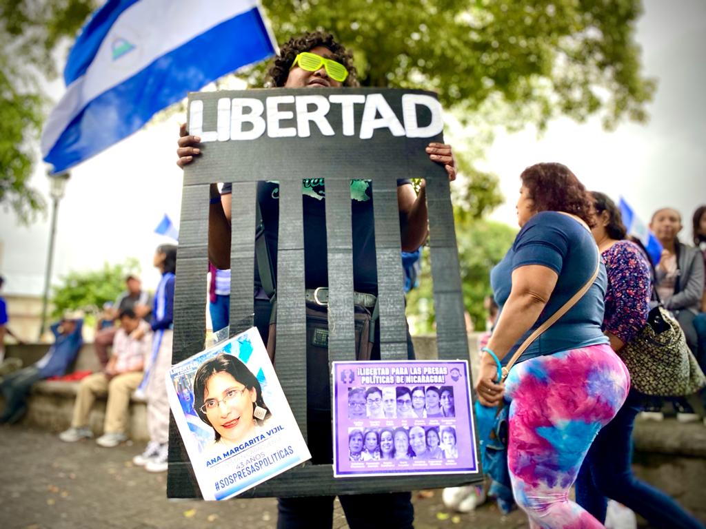El exilio nica en Costa Rica repudia con manifestaciones la “farsa electoral” de la dictadura de Ortega