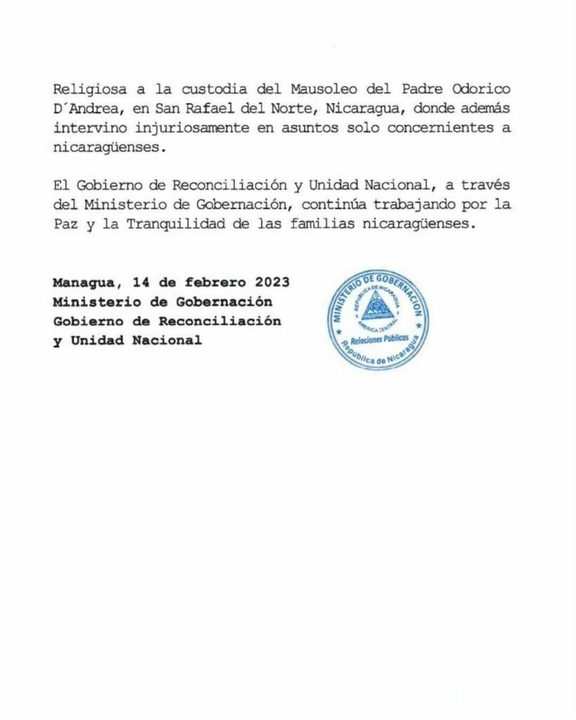Régimen entrega a Interpol a Fray Muratori, condenado por abuso sexual en Italia