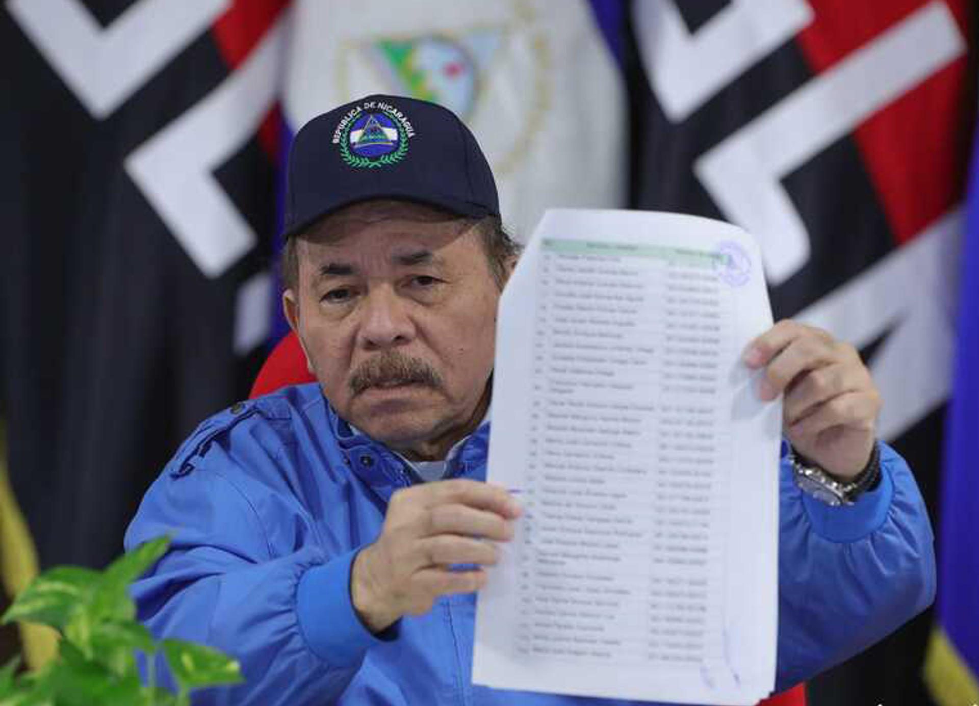 En menos de una semana Daniel Ortega ha despojado de su nacionalidad a 316 nicaragüenses. Foto: Presidencia.