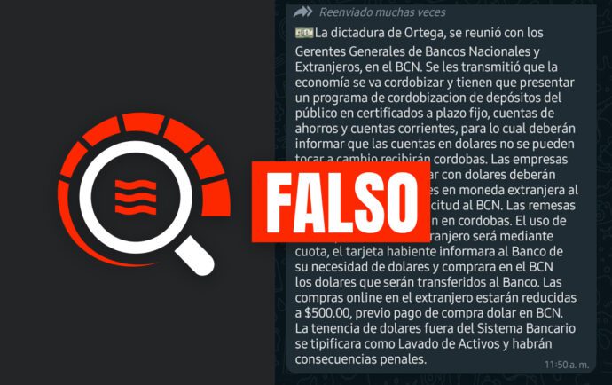 ¿El Gobierno de Nicaragua prepara un “Programa de cordobización”? Falso