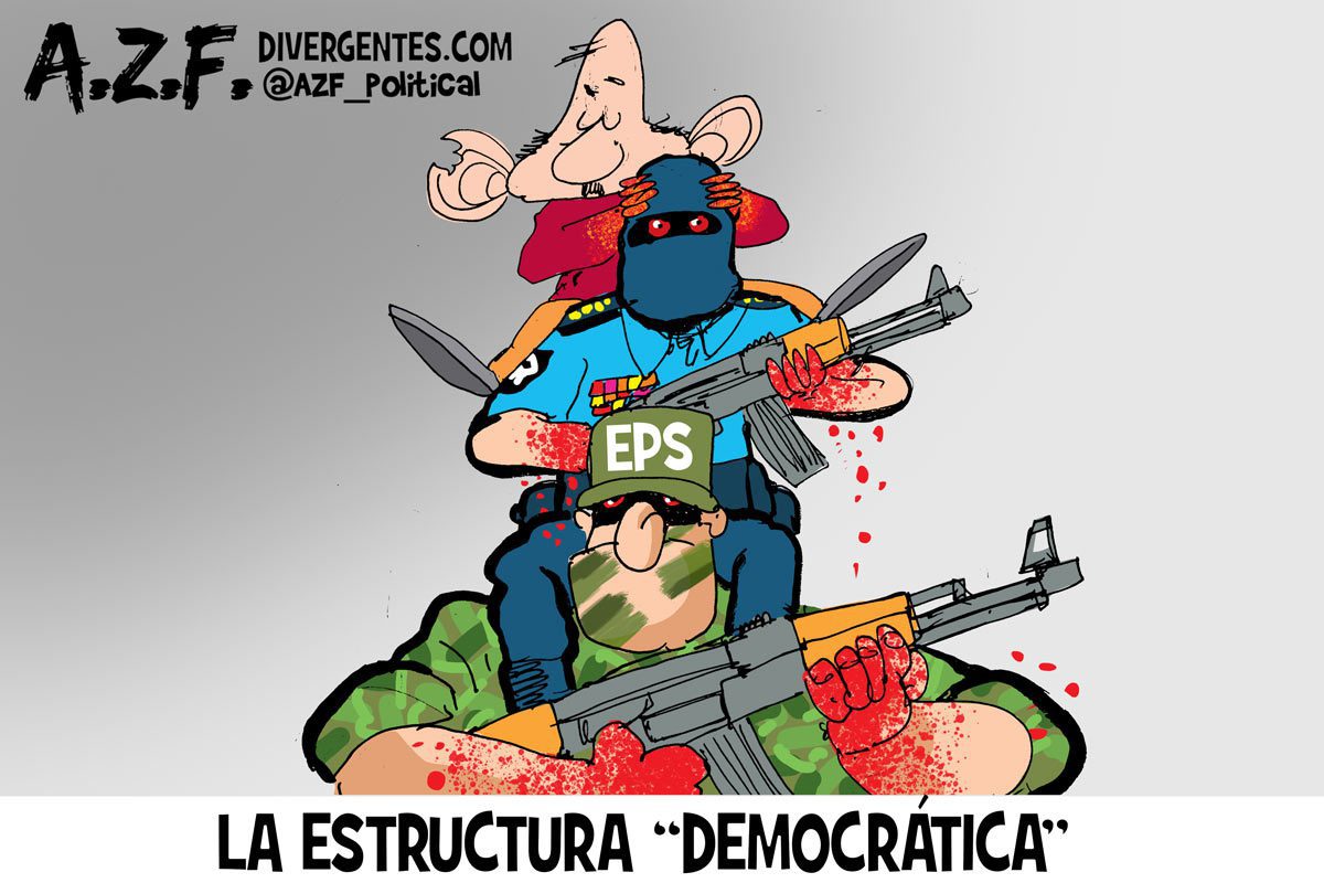 Caricatura | La estructura "democrática" del régimen Ortega-Murillo