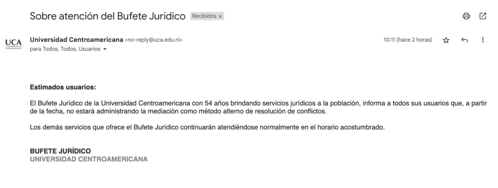 La UCA continúa bajo ataque: le revocan acreditación a su Centro de Mediación