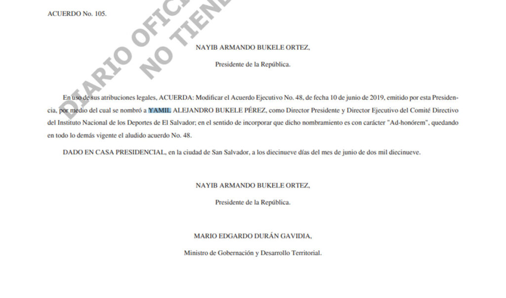 La Corte de Bukele anula una condena por nepotismo contra Bukele