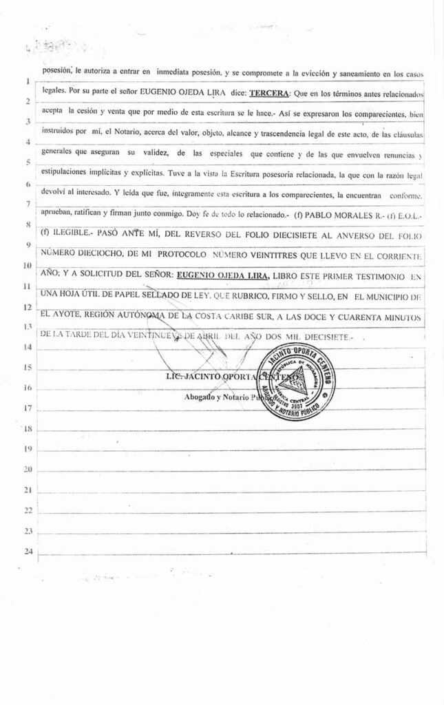 La red de abogados fabricantes de escrituras ilegales para negociar con las tierras indígenas en el Caribe nicaragüense