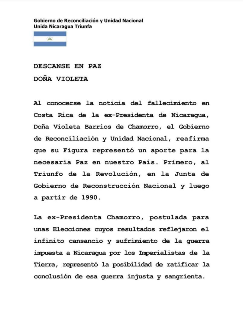 Régimen exhibe de nuevo su cinismo con muerte de doña Violeta: 