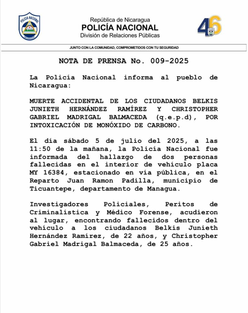 ¿Puede el monóxido de carbono matar dentro de un vehículo estacionado y encendido? La tragedia de Ticuantepe, explicada