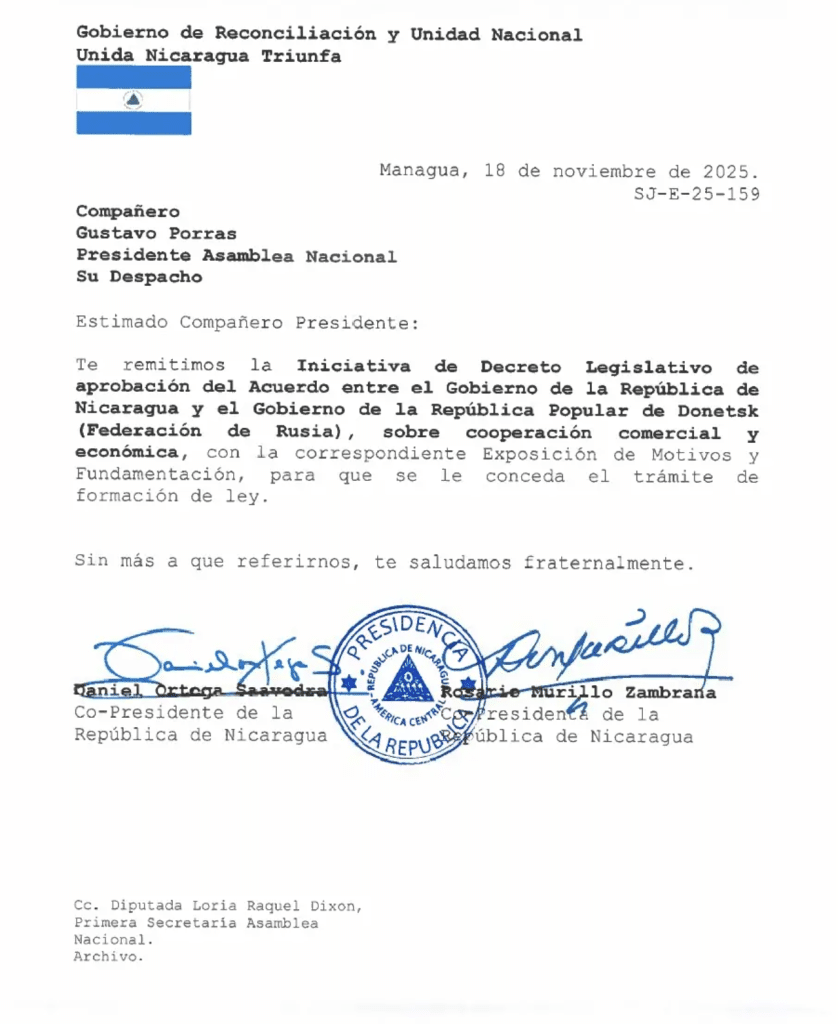Ortega sacrifica la economía de Nicaragua al reconocer zonas ocupadas por Rusia en Ucrania