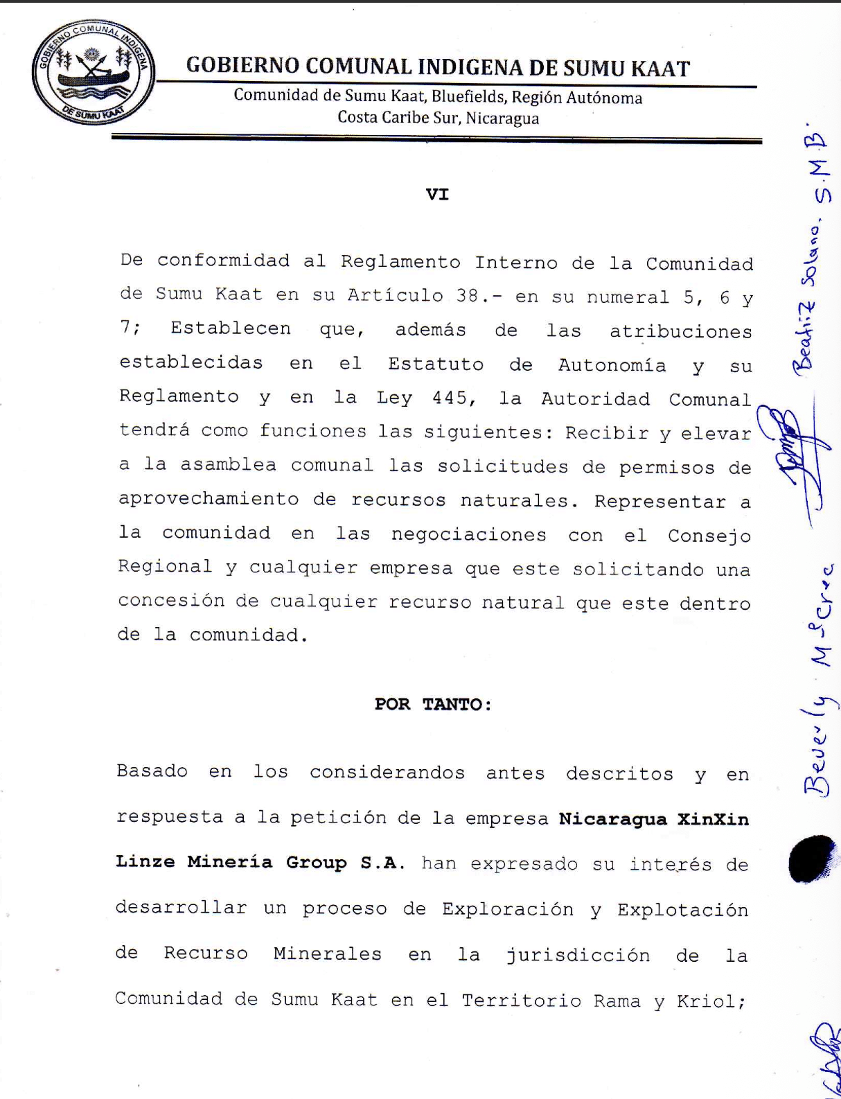 Consultas exprés blindan el avance minero chino sobre territorios indígenas de Nicaragua