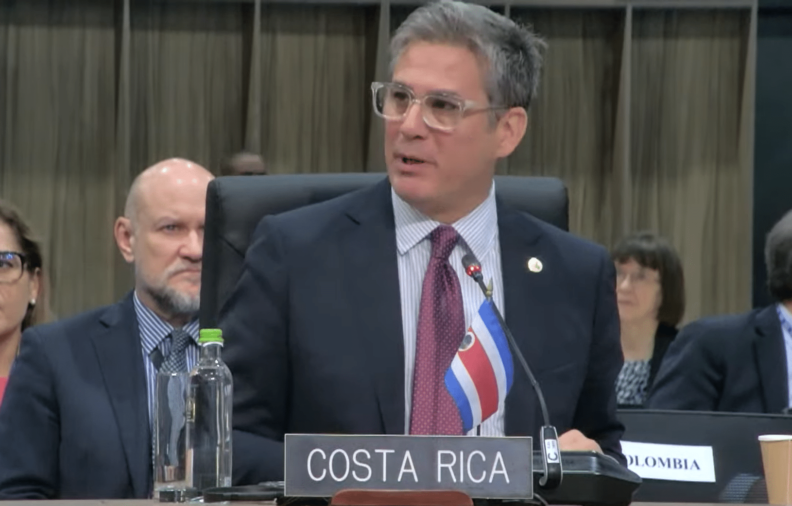 El canciller Manuel Tovar durante su intervención en la OEA.