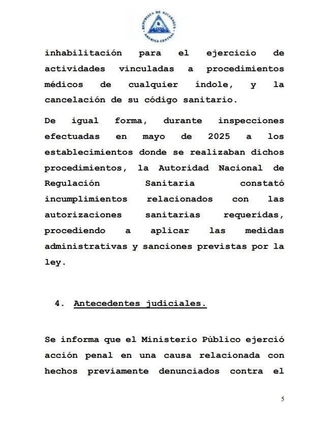 Régimen sandinista criminaliza el ejercicio médico y pasa por encima de la ley de salud en Nicaragua