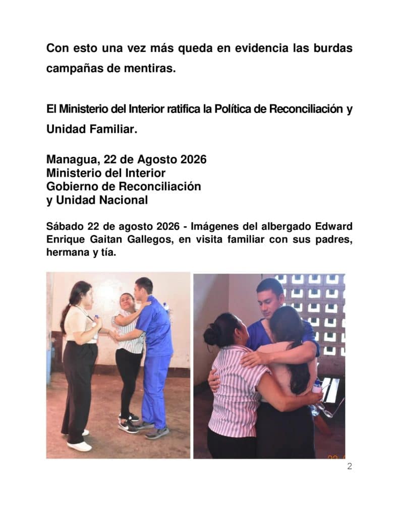 Radio Ya, emisora propagandista sandinista, difundió primero la falsa muerte de Edward Gaitán. Luego el Ministerio del Interior denunció una “campaña de mentiras”