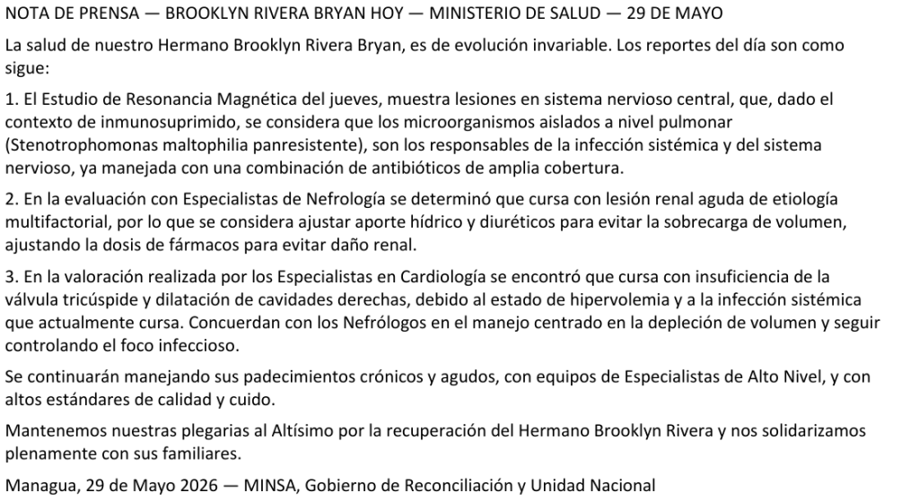 Grupo de Expertos de Naciones Unidas devela contradicciones en reportes sobre muerte de Brooklyn Rivera: “tergiversaron la gravedad” o hubo un “deterioro catastrófico”