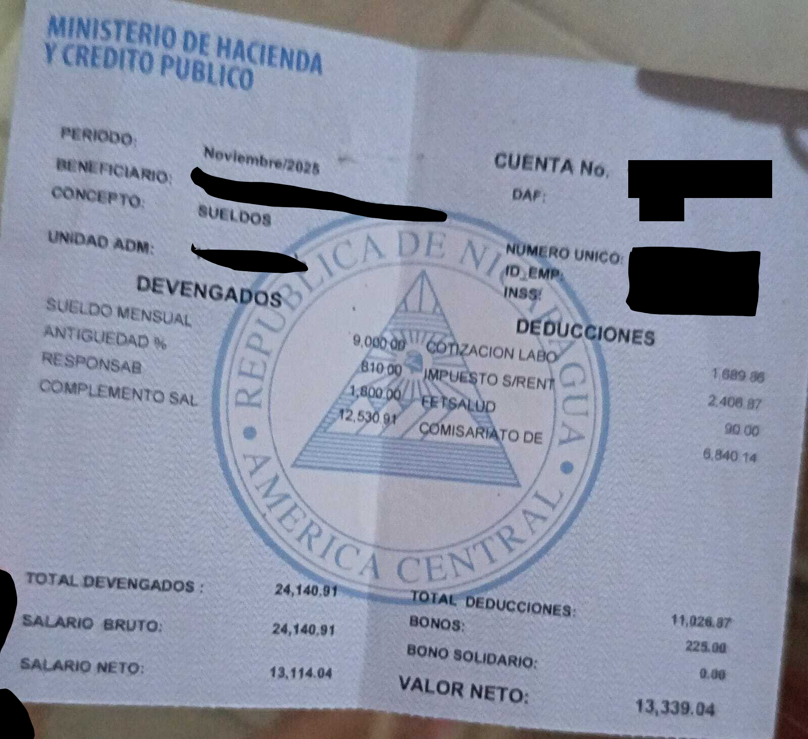 El “mordisco” de 12.4 millones de dólares al año del Frente Sandinista a los empleados públicos de Nicaragua